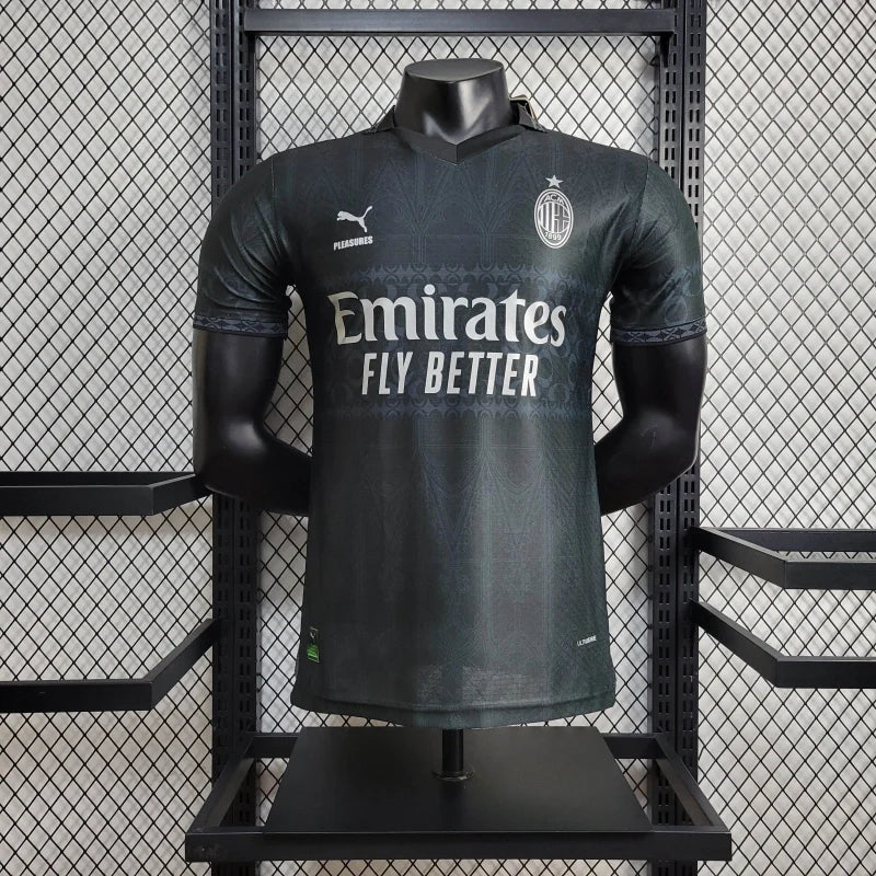 Camisa 4 AC Milan x Pleasures Black 2023/24 Jogador - Masculina