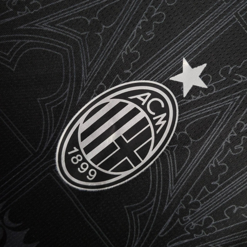 Camisa 4 AC Milan x Pleasures Black 2023/24 Torcedor - Masculina