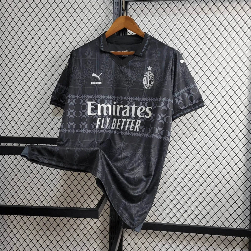 Camisa 4 AC Milan x Pleasures Black 2023/24 Torcedor - Masculina